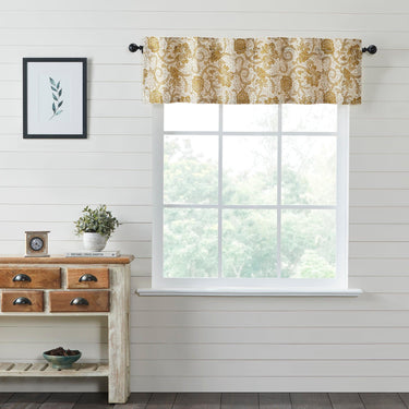 Dorset Gold Floral Valance Curtain 16x60 VHC Brands - The Fox Decor